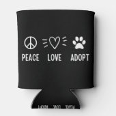 Peace Love Adopt Blikjeskoeler (Achterkant)