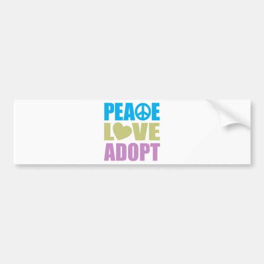 Peace Love Adopt Bumpersticker (Voorkant)
