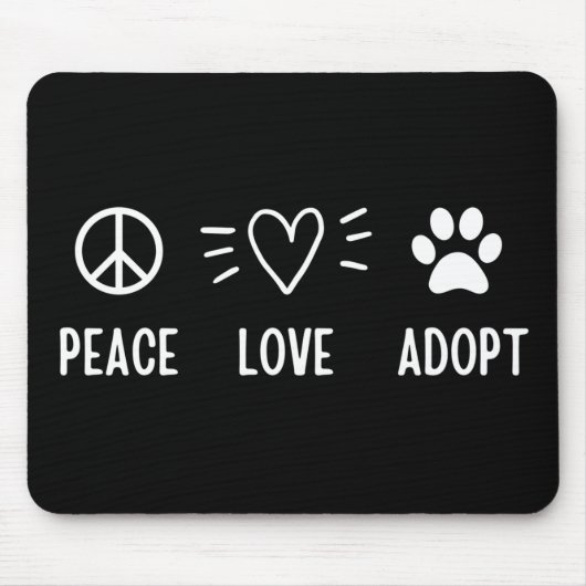 Peace Love Adopt Muismat (Voorkant)