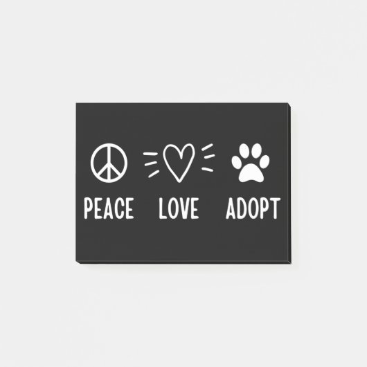 Peace Love Adopt Post-it® Notes (Voorkant)