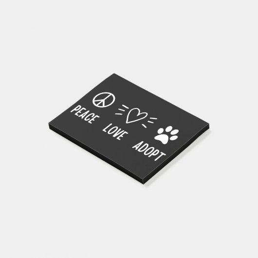 Peace Love Adopt Post-it® Notes (Schuin)