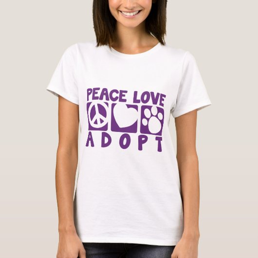 Peace Love Adopt T-shirt (Voorkant)
