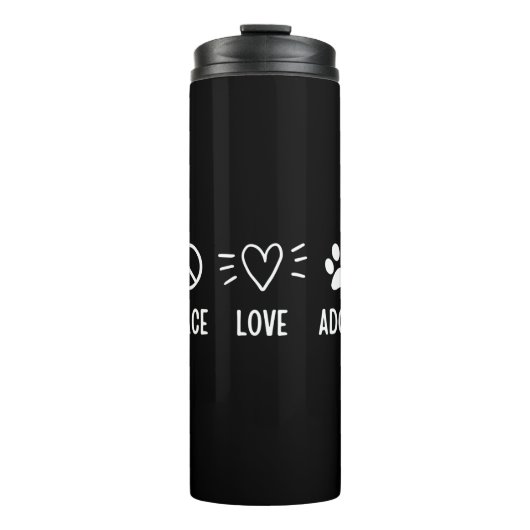 Peace Love Adopt Thermosbeker (Voorkant)