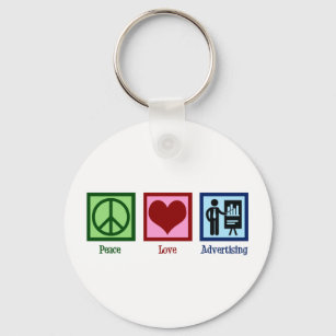 Peace Love Adverteren Executive Sleutelhanger