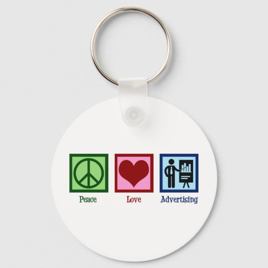 Peace Love Adverteren Executive Sleutelhanger (Voorkant)