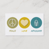 Peace Love Advocate Visitekaartje (Achterkant)