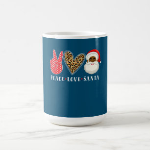 Peace Love African American Santa Claus Kerstmis Koffiemok