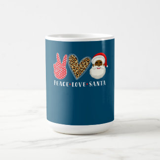 Peace Love African American Santa Claus Kerstmis Koffiemok