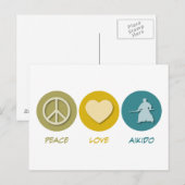 Peace Love Aikido Briefkaart (Voorkant / Achterkant)