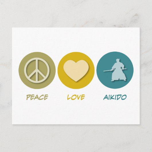 Peace Love Aikido Briefkaart (Voorkant)