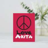 Peace Love Akita Briefkaart (Staand voorkant)