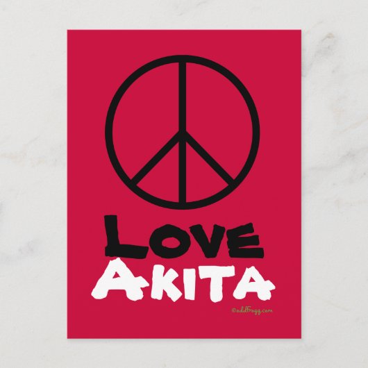 Peace Love Akita Briefkaart (Voorkant)
