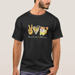 Peace Love Akita Inu Hondenliefhebbers T-shirt