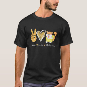 Peace Love Akita Inu Hondenliefhebbers T-shirt