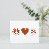Peace Love Alabama Map Shaped State Flag Red Heart Briefkaart (Staand voorkant)