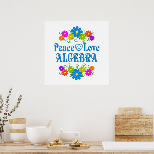 Peace Love Algebra Poster (Keuken)