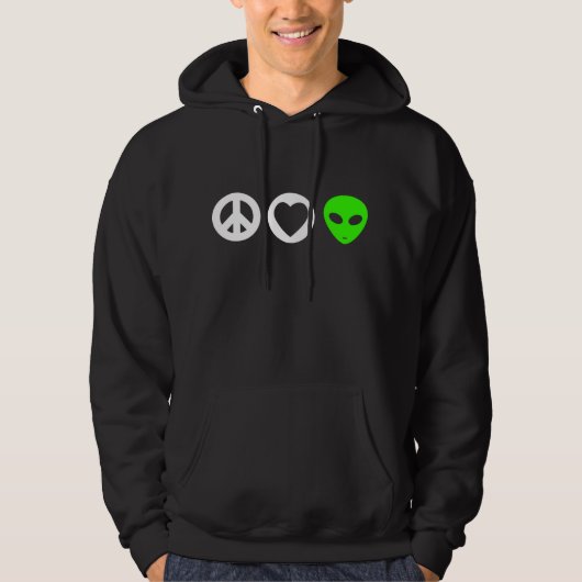 Peace Love Alien Hoodie (Voorkant)