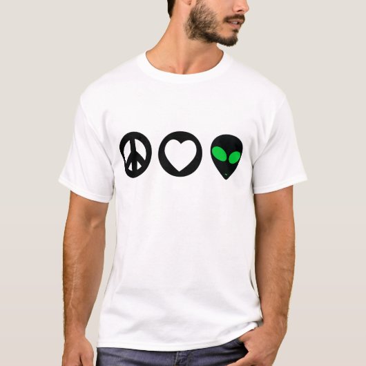 Peace Love Alien T-shirt (Voorkant)