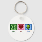 Peace Love Aliens Sleutelhanger (Voorkant)