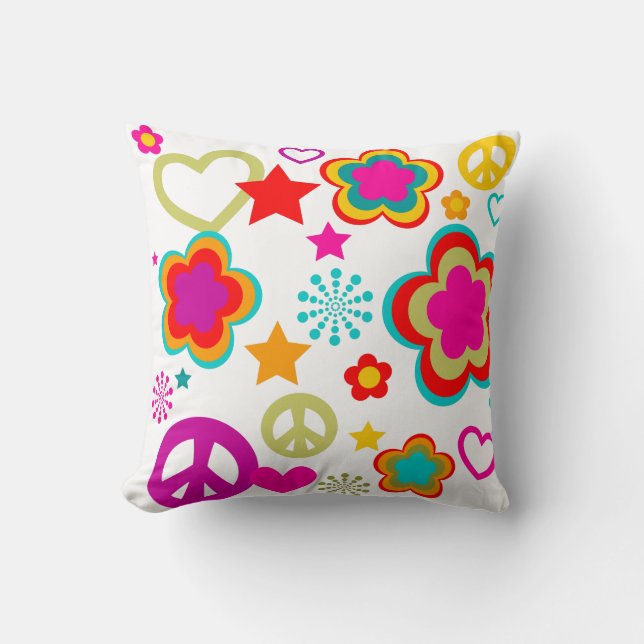 Peace Love & Alles Girly Kussen (Voorkant)