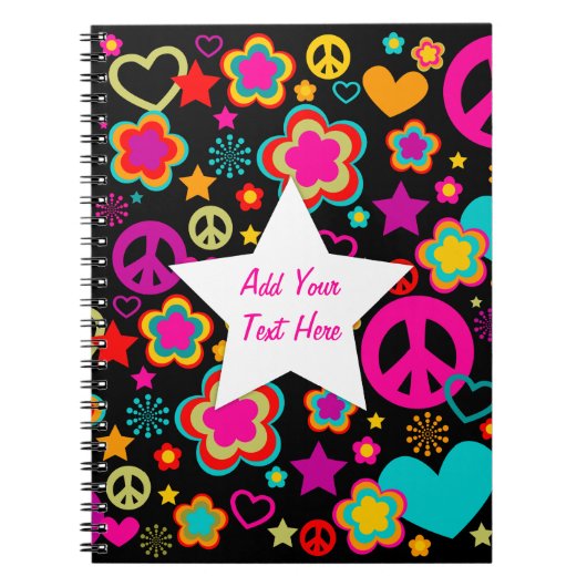 Peace Love & Alles Girly Notitieboek (Voorkant)