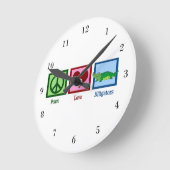 Peace Love Alligators Ronde Klok (Hoek)