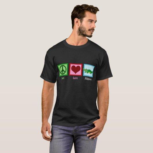 Peace Love Alligators T-shirt (Voorkant volledig)