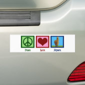 Peace Love Alpaca Bumpersticker (Op auto)