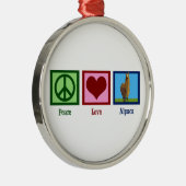 Peace Love Alpaca Metalen Ornament (Rechts)