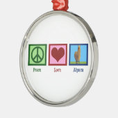 Peace Love Alpaca Metalen Ornament (Links)