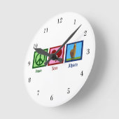 Peace Love Alpacas Ronde Klok (Hoek)