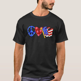 Peace Love America 4th of Juli Onafhankelijkheidsd T-shirt