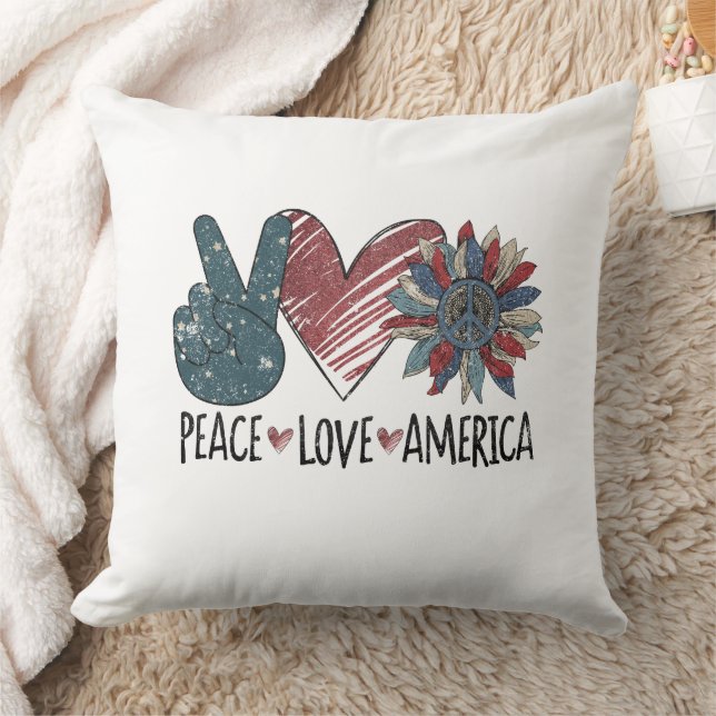 Peace Love America Kussen (Deken)