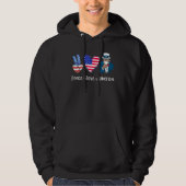 Peace Love America oom Sam in the Mask USA Flag 4t Hoodie (Voorkant)