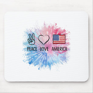 Peace Love America Tie Dye 4th of July Patriotic F Muismat