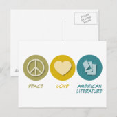 Peace Love American Literature Briefkaart (Voorkant / Achterkant)