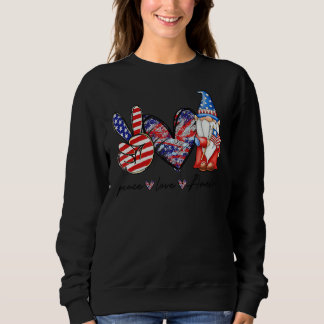 Peace Love Amerikaanse kabouters VS vlag 4th of Ju Trui