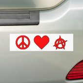 Peace Love Anarchy Bumpersticker (Op auto)