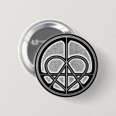 PEACE LOVE ANARCHY Humanitarian Symbol Button (Voorkant /achterkant)