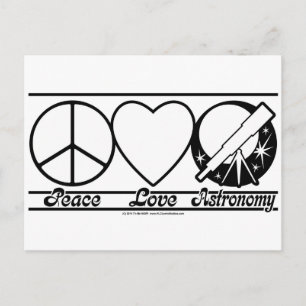 Peace Love and Astronomy Briefkaart