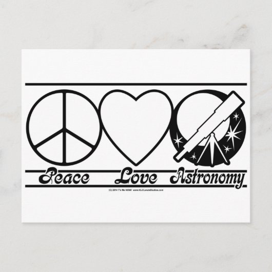 Peace Love and Astronomy Briefkaart (Voorkant)