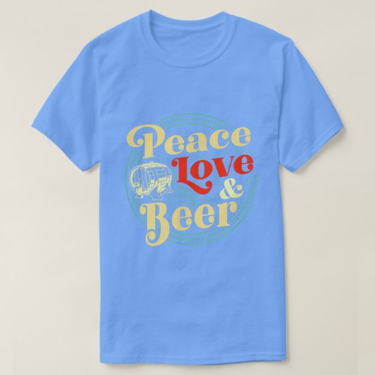 Peace Love and Beer Retro Style Craft Beer T-shirt (Design voorkant)