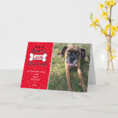 Peace Love and Belly Rub - Hond Kerst Kaart (Gele Bloem)