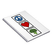 Peace Love and Broccoli Spiral Bound Notitieboek (Rechterzijde)