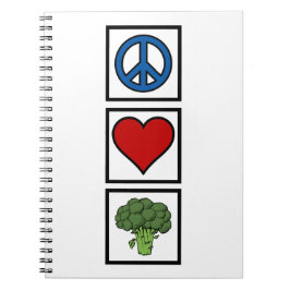 Peace Love and Broccoli Spiral Bound Notitieboek