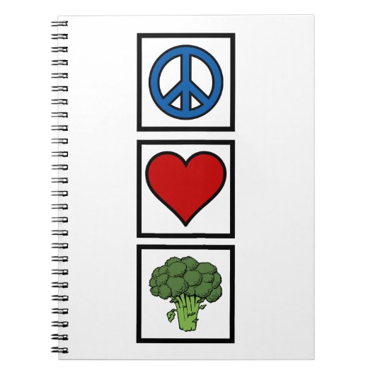 Peace Love and Broccoli Spiral Bound Notitieboek (Voorkant)