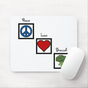 Peace Love and Broccoli Symbols Muismat