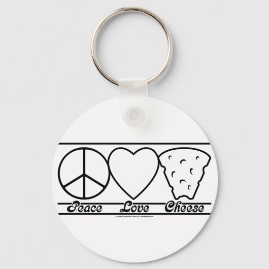 Peace Love and Cheese Sleutelhanger (Voorkant)