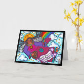 Peace Love and Chocolate Black Angel Kaart (Gele Bloem)