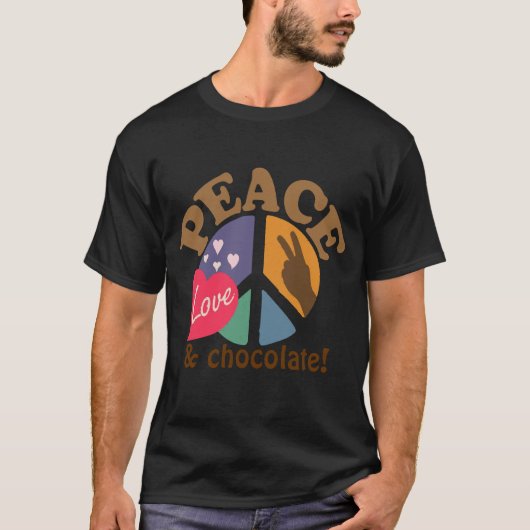 Peace Love and Chocolate T-shirt (Voorkant)